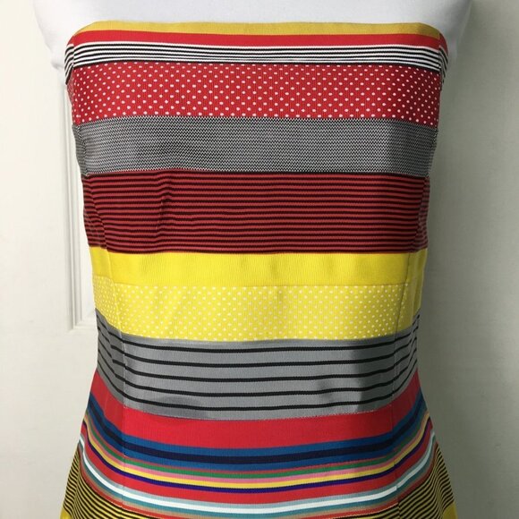 J. McLaughlin Strapless Striped Multicolor Dress 4 - Picture 2 of 11